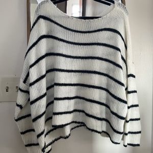 Forever21 striped boat neck sweater
